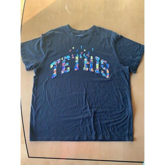 T-Shirt Tetris Logo Black with Multi color Tetris blocks graphic Size 2XL - Picture 6 of 14